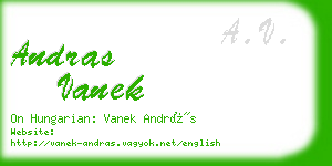 andras vanek business card